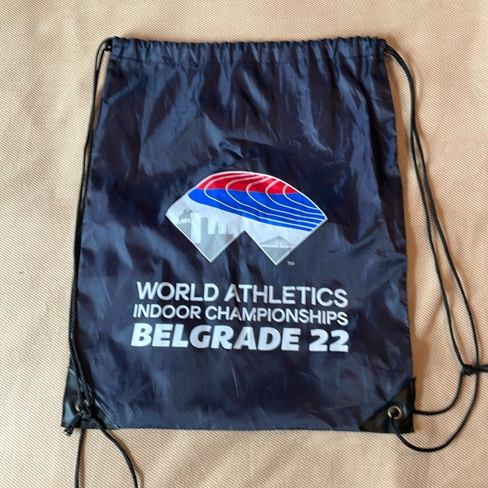 World Athletics 2022 Indoor Championships draw string bag